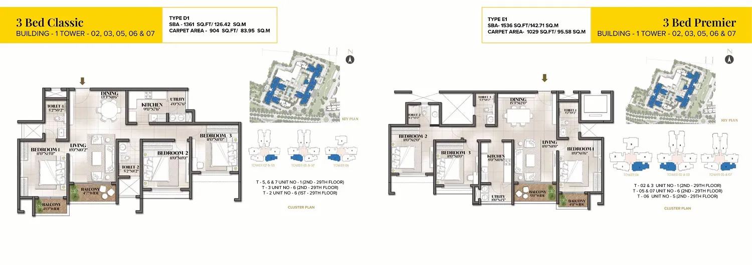 Prestige Aston Park 3 BHK Floor Plan